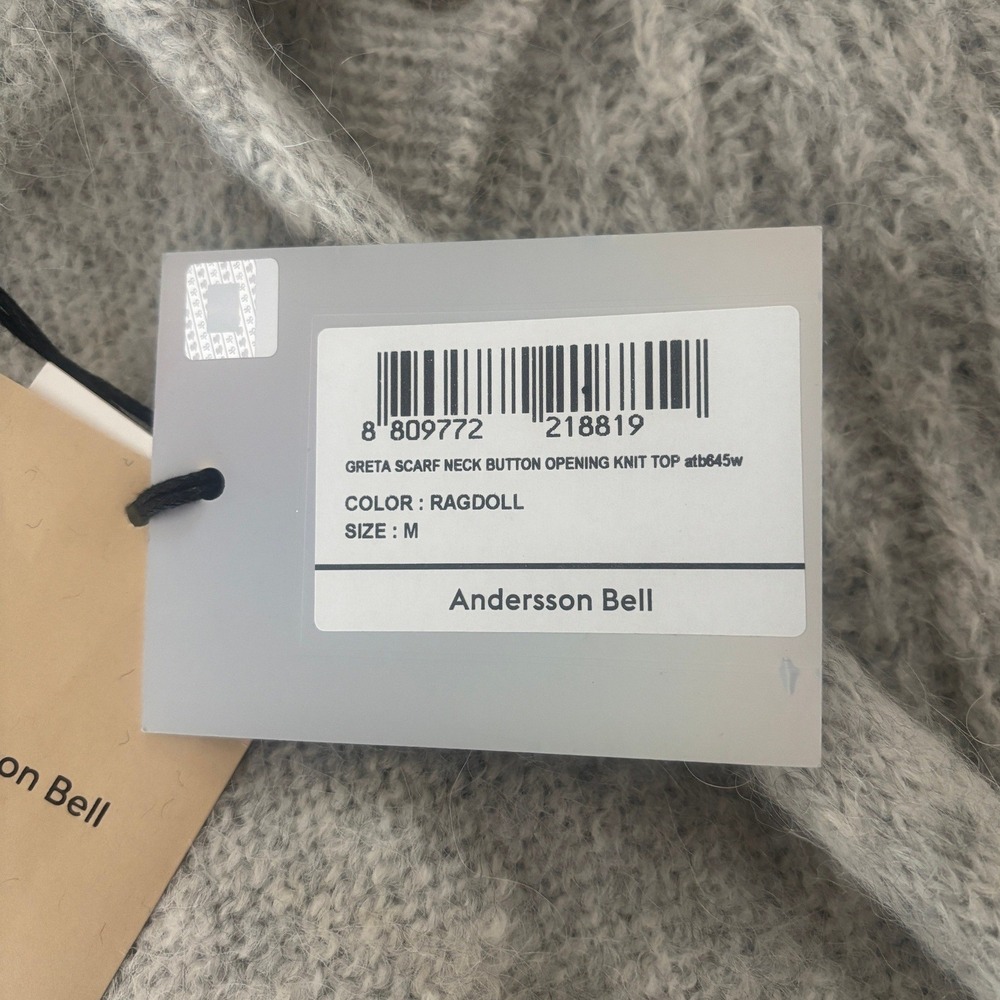 Andersson Bell "Greta" Scarf Neck Knit Top – NWT (Grey/Ragdoll) Size Medium - Picture 8 of 8